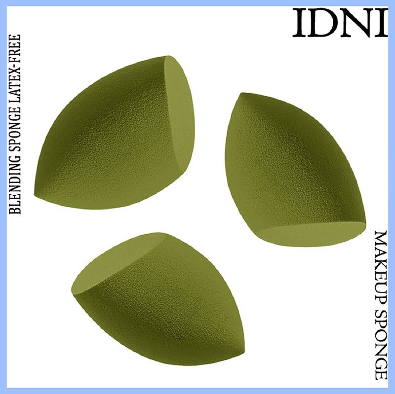 IDNI Cosmetic Beauty Makeup Sponge Blender Puff For Green Blending Face Makeup (3pc)