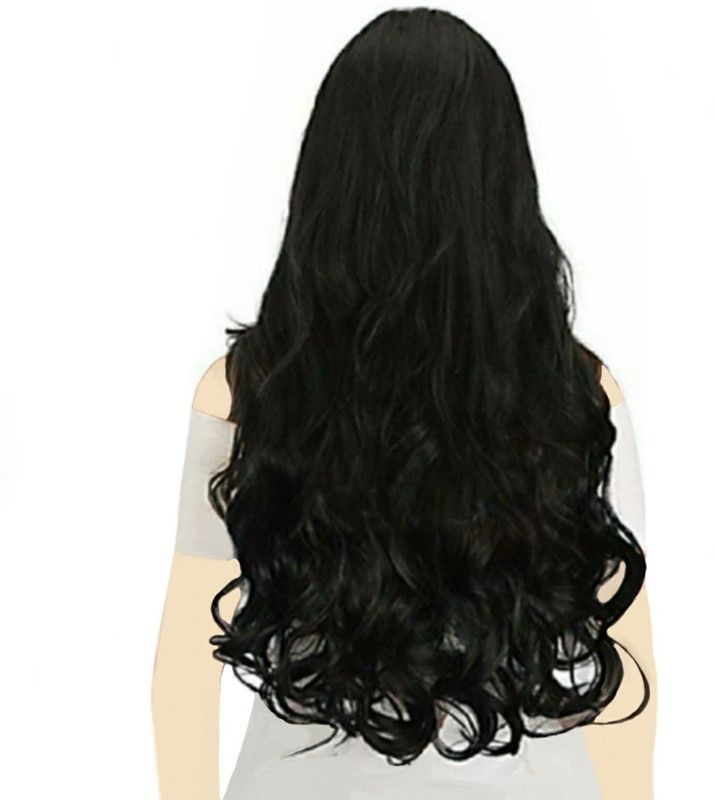 Alizz Very beautiful High quality natural black clip in wavy curly light weight Human hair Hair Extension