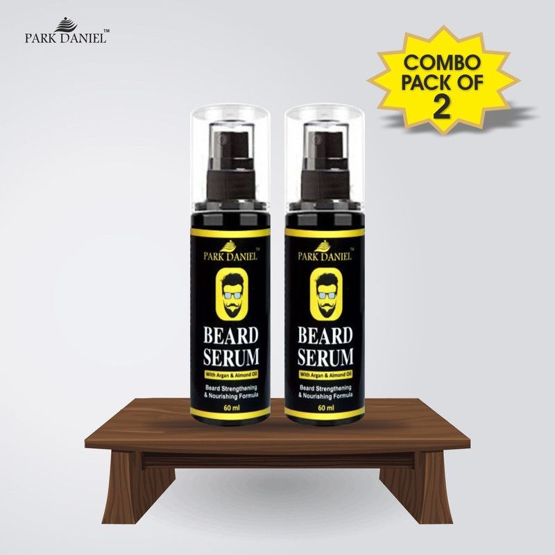 PARK DANIEL Beard Growth Serum for fast Beard Growth-Enriched with Argan and Almond oil Combo pack of 2 Bottles of 60 ml(120 ml)  (120 ml)