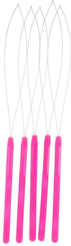DreamExim 5 Loop Threader Pulling Needle for I-tip hair extension micro hair beads Hair Extension
