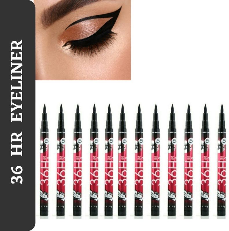 HIDDEN BEAUTY liquid 36H Eyeliner Long Lasting & Waterproof (pack of 12) 150 g  (Black)