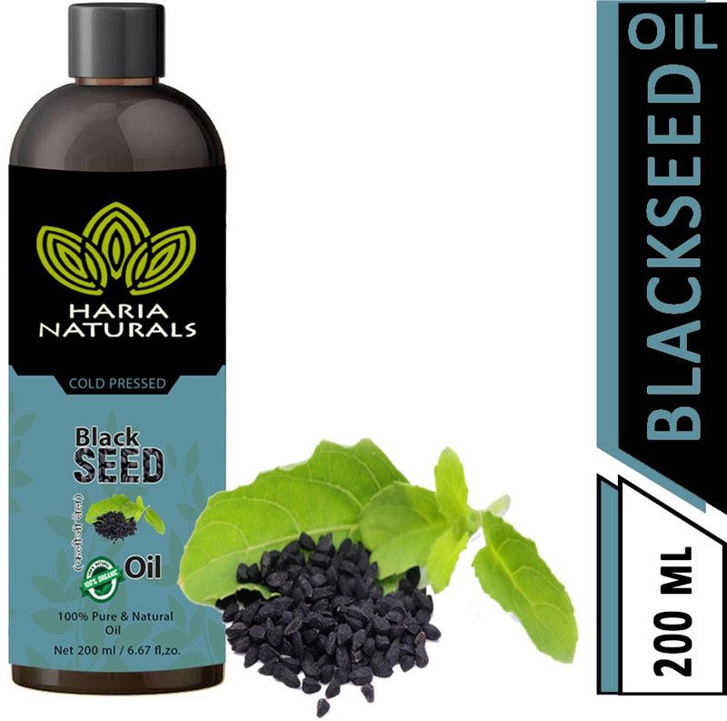 Haria Naturals 100% Cold Pressed BlackSeed (Kalonji) Oil for Hair, Skin & Body Hair Oil 200 ml (Pack of 1) 200 ml Hair Oil  (200 ml)