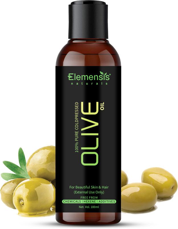 Elemensis Naturals Pure And Natural Cold Pressed Olive Oil For Hair And Skin, 100ml Hair Oil  (100 ml)