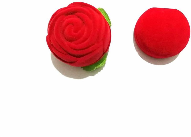 Kwizy Velvet Ring Box Engagement Purpose Combo Pack of 2 Box Jewelry Vanity Box (Red) Without Ring Vanity Box  (Red)