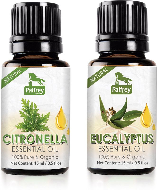 PALFREY 100% Pure Natural Organic Citronella Essential Oil (15 ml) + Eucalyptus Essential Oil (15 ml)  (30 ml)
