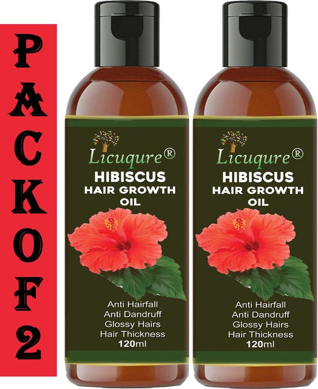 Licuqure Hibiscus Hair regrowth oil With 14 Other Essential Ingredients for Men & Women Hair Oil PACK OF 2 Hair Oil  (240 ml)