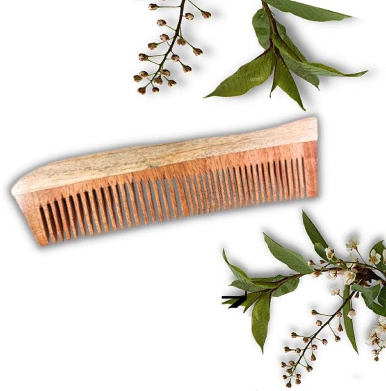 TASHKURST Pure Neem comb Wooden comb for women hair growth - Healthy Non static Neem wood hair comb for men and women - Organic Neem wooden comb for hair growth- Anti Bacterial, Anti Dandruff comb