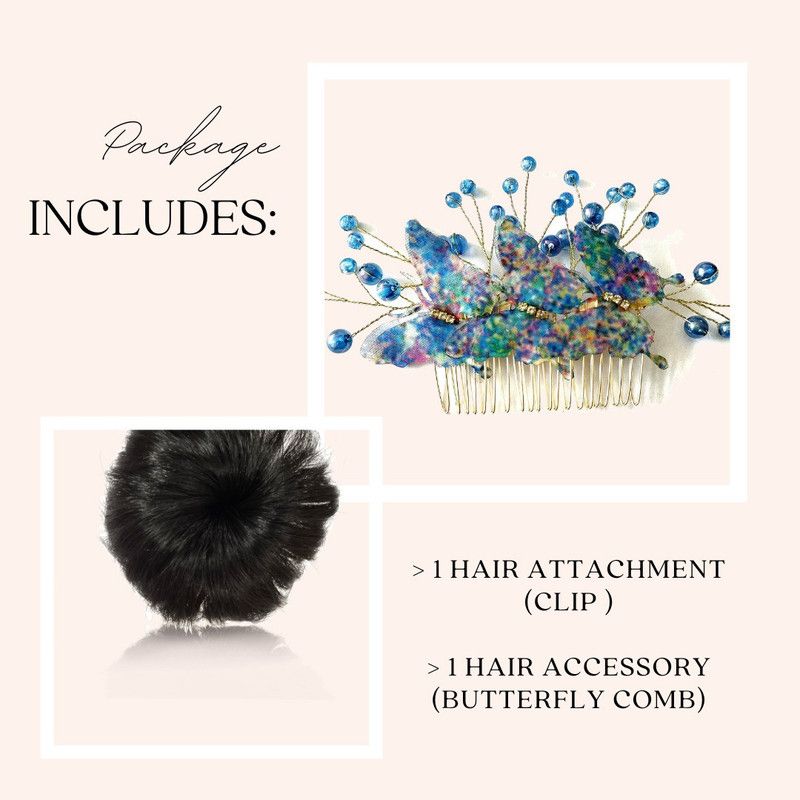 Ansh Clip Extension (Round) & Butterfly Comb Accessory For Women Hair Extension