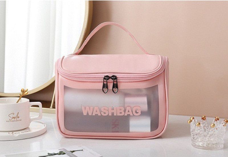 ELITEHOME Pink Multipurpose Cosmetic Bag, Makeup Organizer, Vanity Box for Women and Girls Cosmetics Vanity Box  (Pink)