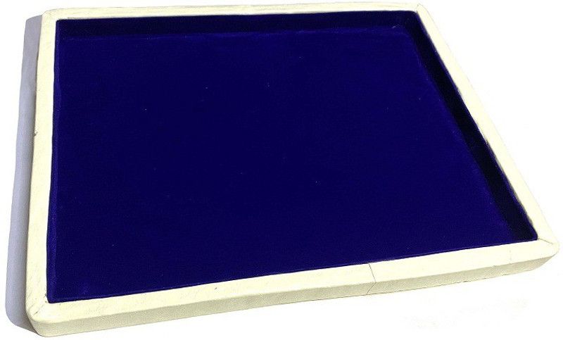 Darshik Jewellery Finding Faux Leather And Velvet Jewelry Tray 13x10" Inch Pack of 1 Pcs jewellery finding Faux Leather, Velvet Beading Tray, Display Organizer Tray Blue Vanity Box  (Blue)