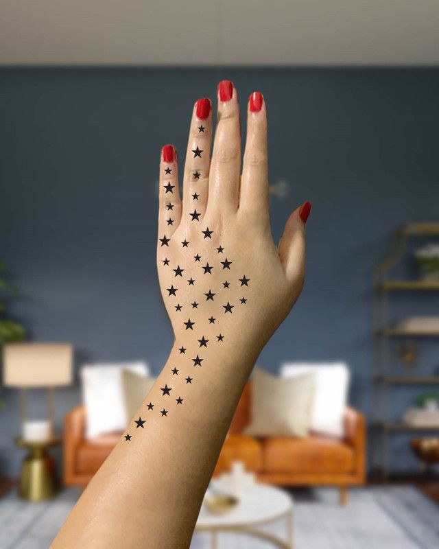 KICKWIX Premium Collection DIY Kit of Henna Tattoo Stencil Set for Women, Girls,hand  (body,hand,stencils,tattoo,milkyway design)