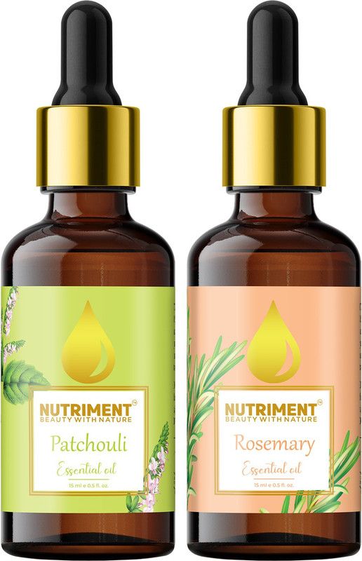 Nutriment Rosemary and Patchouli Essential Oil, 15ml each, PACK OF 2  (30 ml)