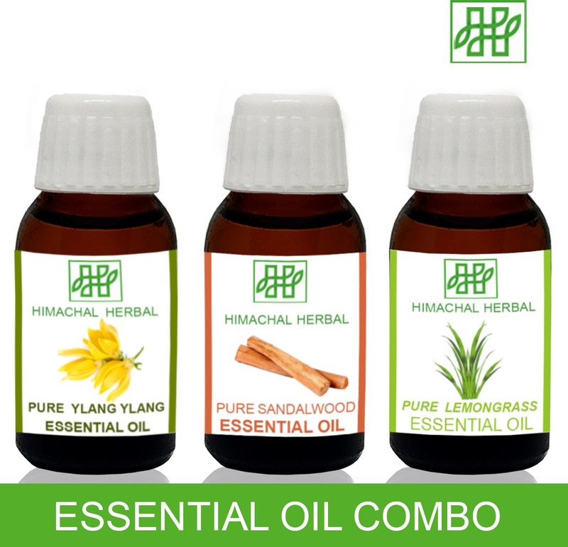 Himachal Herbal YLANG YLANG-LEMONGRASS-SANDALWOOD ESSENTIAL OIL FOR COSMETIC SOAP MAKING AROMATHERAPY-3PC EACH 10ML  (30 ml)