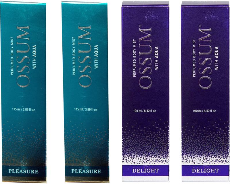OSSUM 2 PLEASURE, 2 DELIGHT (PACK OF 4) Body Mist - For Men & Women  (460 ml, Pack of 4)