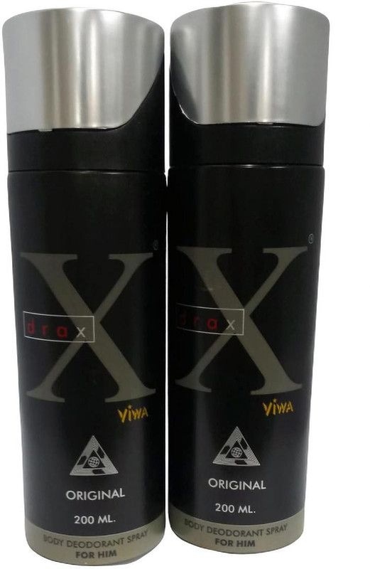 VIWA X-Drax Original Combo Deodorant Body Spray 200ml ( Pack Of 2 ) Deodorant Spray - For Men  (400 ml, Pack of 2)