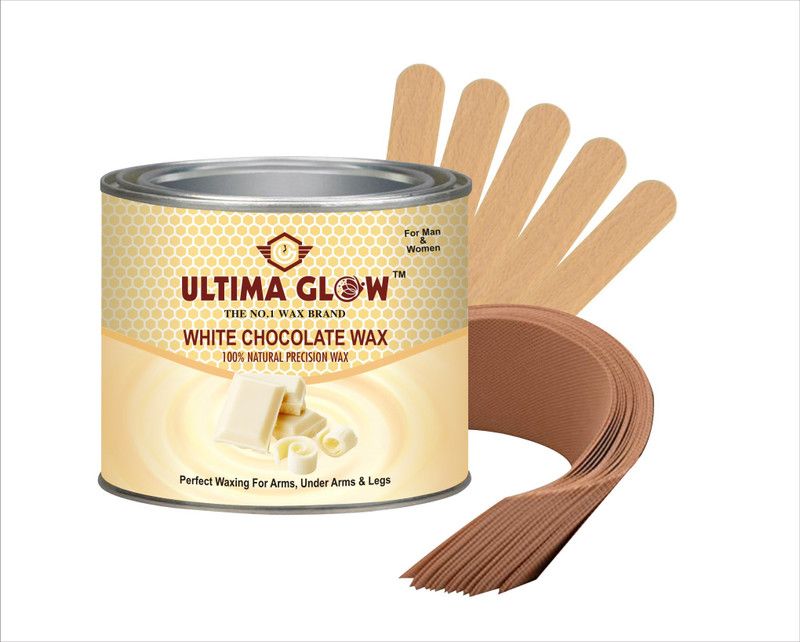 Ultima glow white chocolate wax 599.5 gram for smooth and Organic waxing on arms, legs and under arms strips and sticks Wax  (599.5 g, Set of 3)