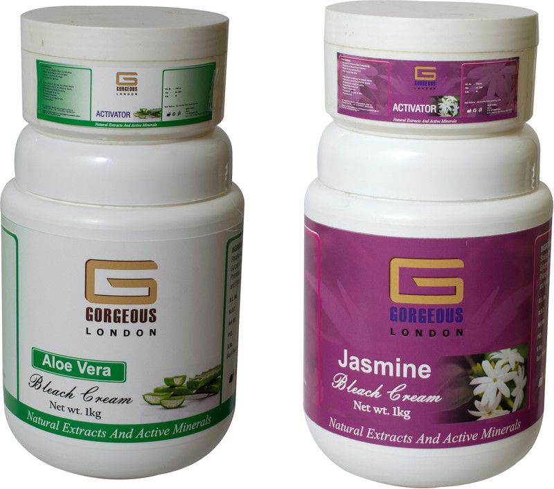 GgorgeousLondon Aloe Vera Bleach Cream 1kg and Jasmine Bleach Cream 1kg  (2000 g)