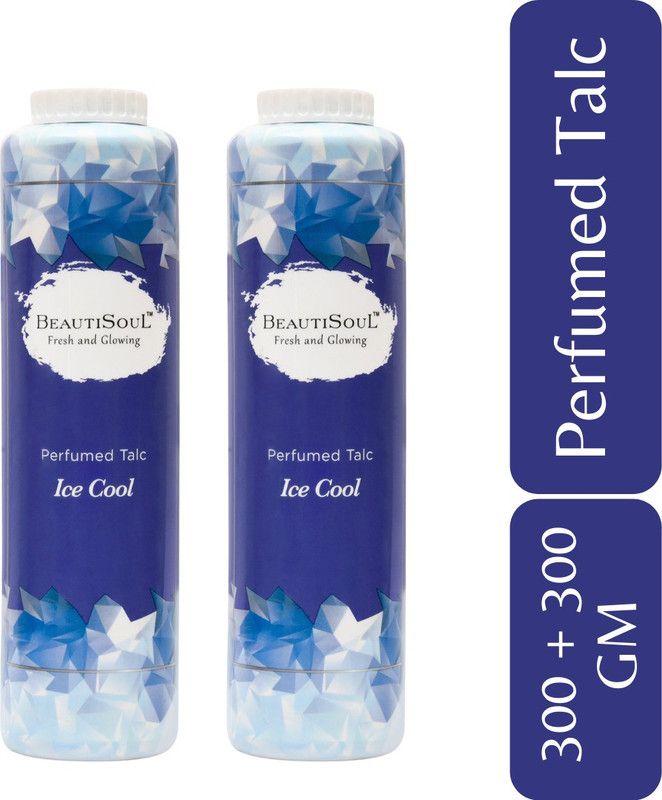 Beautisoul Ice Cool Perfumed Talc 300 + 300 gm |IFRA Certified Fragrance |  (2 x 300 g)
