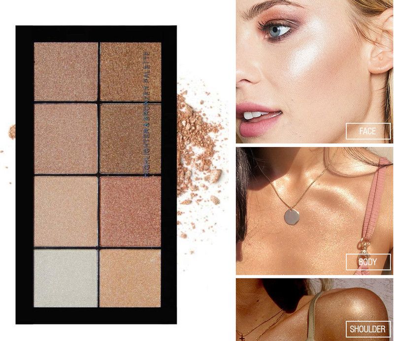 ADJD face make up highlighter and bronzer combo palette Highlighter  (Multi color)