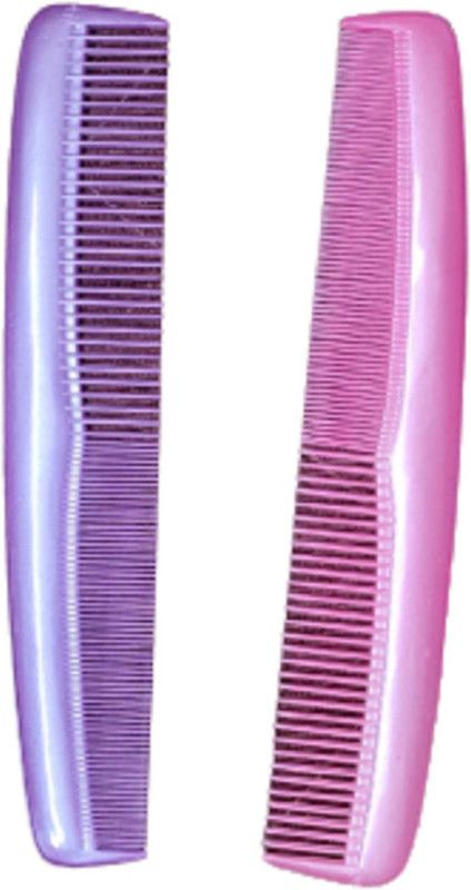 Nivel Men &Women multi colour Smoothened Teeth Edges hair comb pack of 2