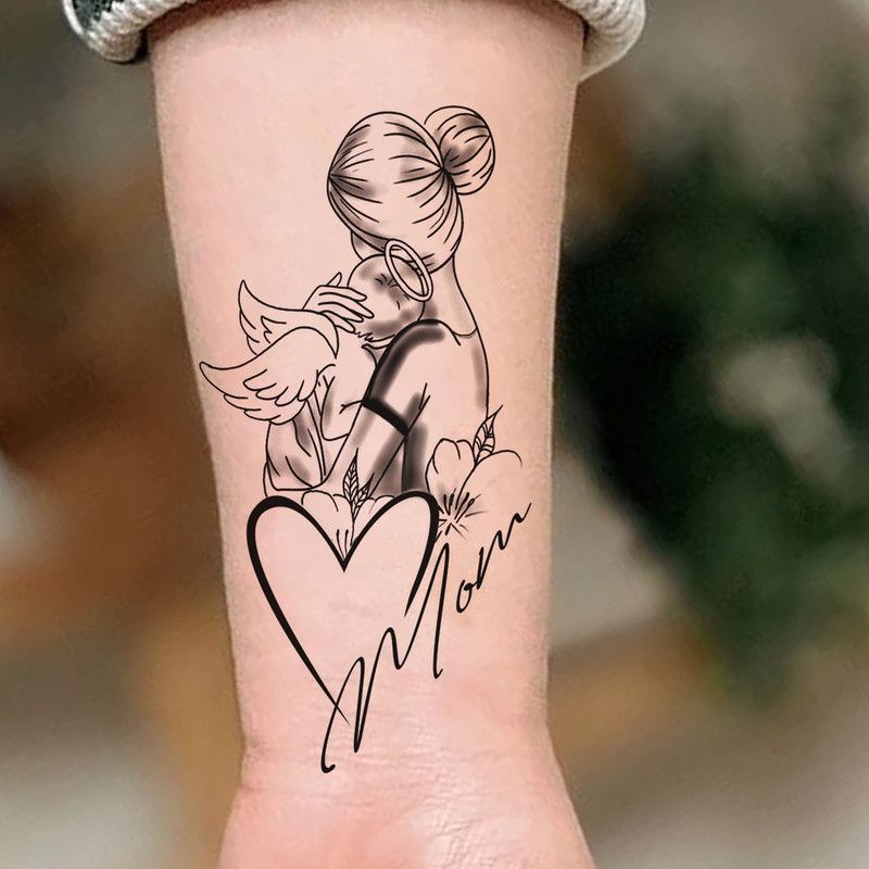 Temporary Tattoowala Mom love Like Angle Tattoo Waterproof For Girls Baby Temporary Body Tattoo  (Mom love Like Angle Tattoo)