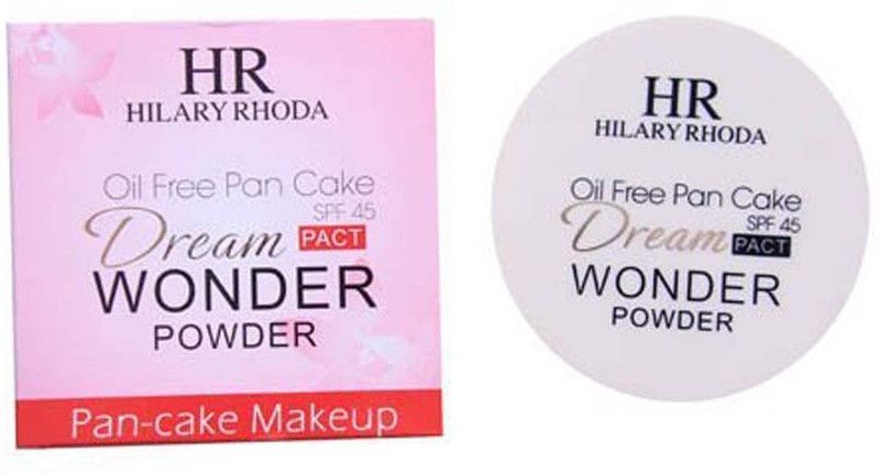 Hilary Rhoda HR-0809 Oil Free Pan Cake SPF-45 Dream Wonder Powder ~ Pan-Cake Makeup, Beige Compact  (Color-02, Color-05, Color-01, Color-04, Color-03, Color-06, 28 g)