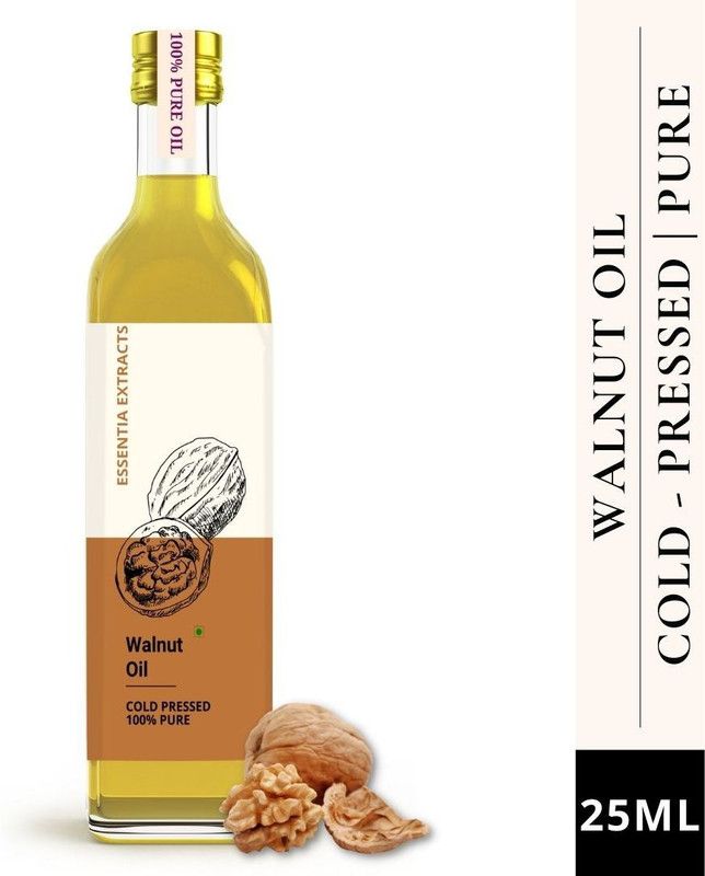 ESSENTIA EXTRACTS Extra Virgin Walnut Oil - 100% Pure Cold Pressed Akhrot Ka Tel - Glass Bottle | For Hair, Skin Massage  (25 ml)