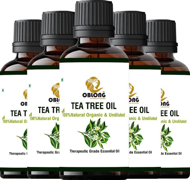 OBLONG PREMIUM QUALITY 100% ORGANIC TEA TREE OIL PACK OF 5 BOTTLE(S) OF 10 ML  (50 ml)