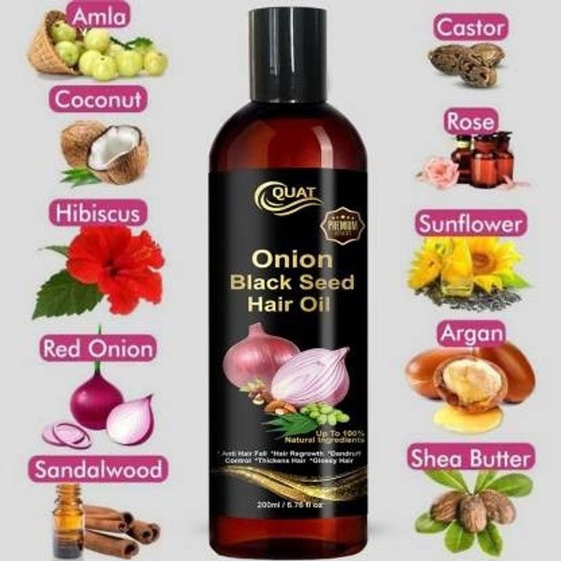 QUAT Onion Black Seed HaIr Oil Hair Oil  (200 ml)