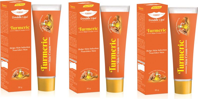 DOUBLE LIPS Marksrid Turmeric Cream With Organics Actives Cream 30 Grm Pack of 3  (90 ml)