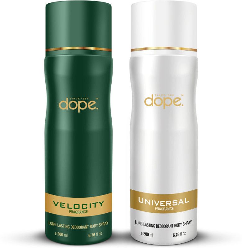 DOPE VELOCITY + UNIVERSAL Body Spray Combo | Deodorant Spray - For Men & Women  (400 ml, Pack of 2)