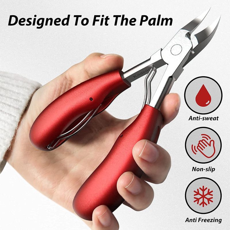 BeautyQua Best Thick & Ingrown Toe Nail Clippers for Pedicure Clippers Toenail Cutters