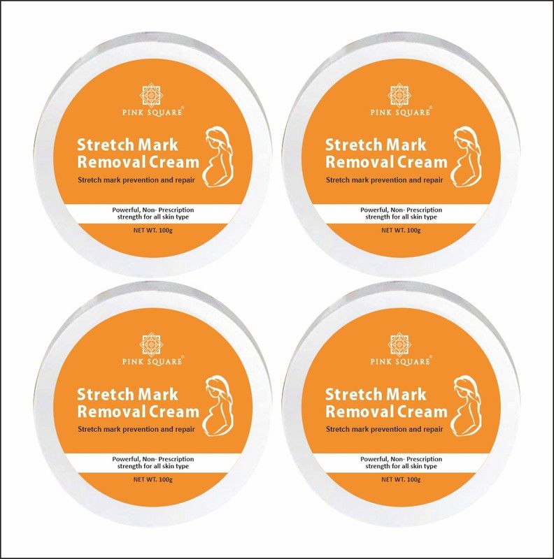 Pink Square 100 % Natural Stretch Mark Removal Cream Combo Pack Of 4  (400 g)