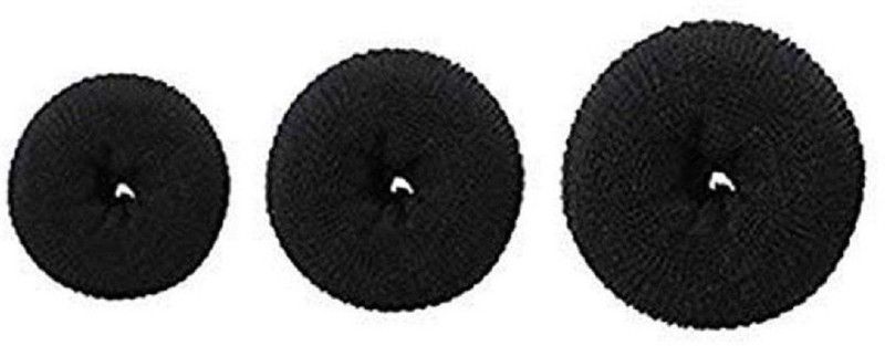 FOK Set Of 3 Pcs Hair Puff Up Volumizer Bun Donut Puff Maker Bun  (Black)