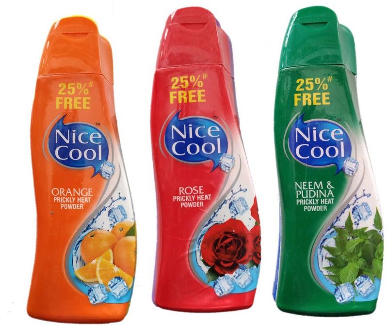 nice ccol orange rose neem deo cool powder  (3 x 150 g)