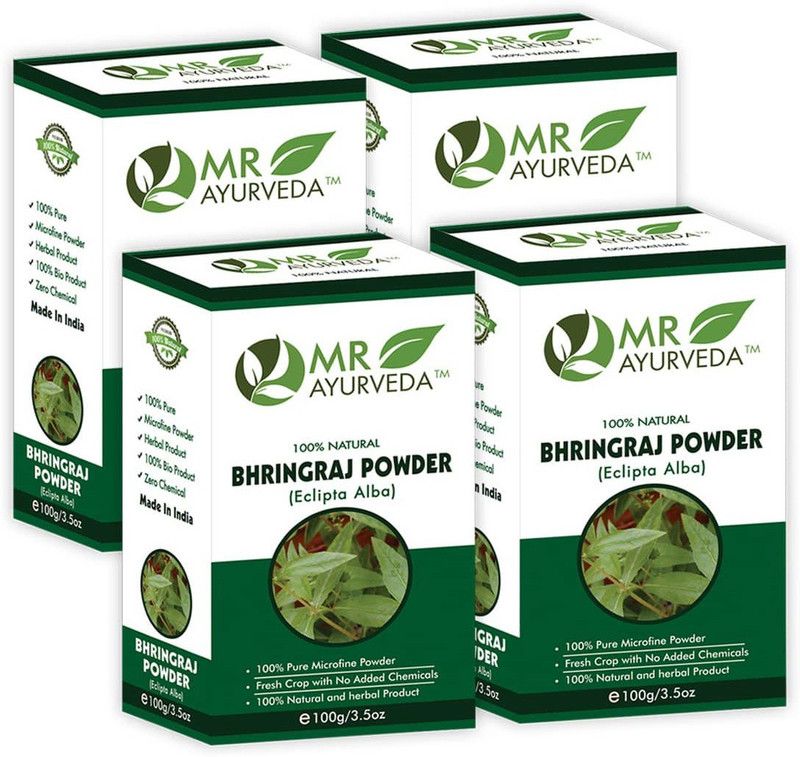 MR Ayurveda 100% Natural Bhringraj Powder for Hair Growth - Pack of 4  (400 g)