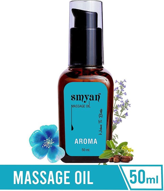 SMYAN Full Body Massage Oil For Pain Relief, Moisture Replenishing, Glowing Skin And Relaxation, SLS & Paraben Free, Aroma (For Men & Women, 50ml)  (50 ml)