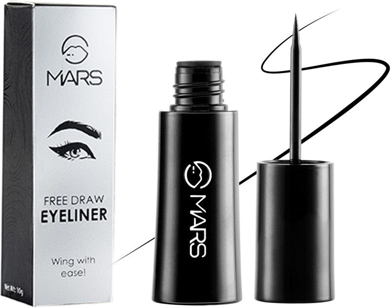 MARS Long Lasting Free Draw Wing With Charm Beauty Eyeliner 10 g  (Jet Black)