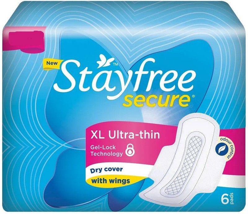STAYFREE Secure XL Ultra-thin With Wings - 6 Pads Pack Sanitary Pad  (Pack of 6)