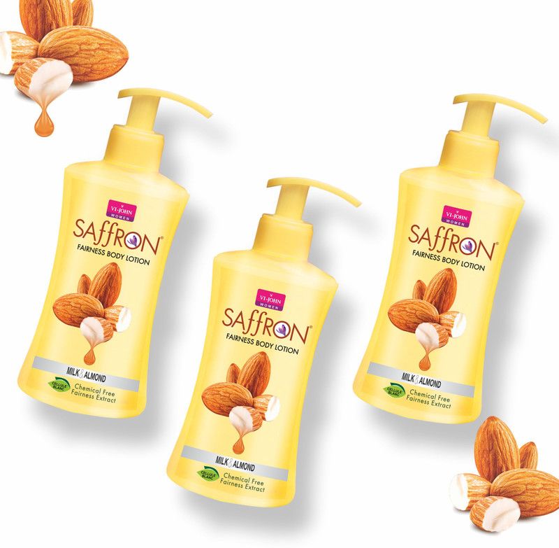 VI-JOHN Body Lotion Combo of 3 | 250 ml Each | For Men and Women | All Skin Types | Milk & Almond  (750 ml)