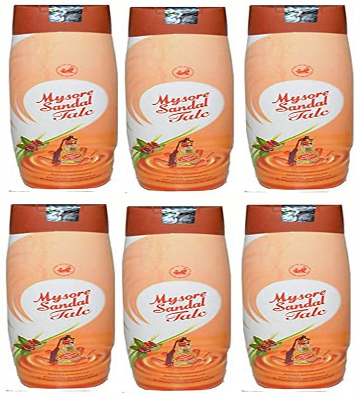 MYSORE SANDAL TALCUM POWDER 50G*6 (300G)  (6 x 50 g)