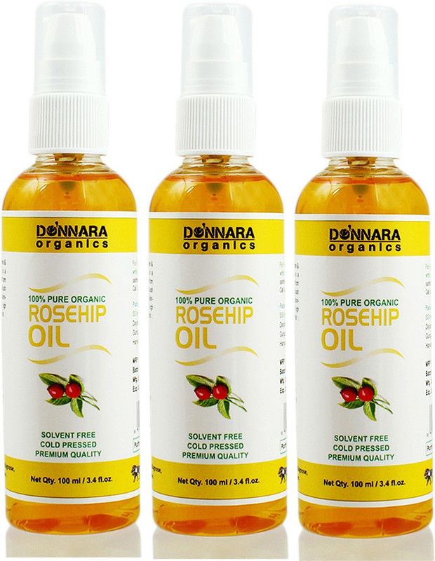 Donnara Organics Premium Rosehip oil- 100% Pure & Natural Combo pack of 3 bottles of 100 ml(300 ml) Hair Oil  (300 ml)