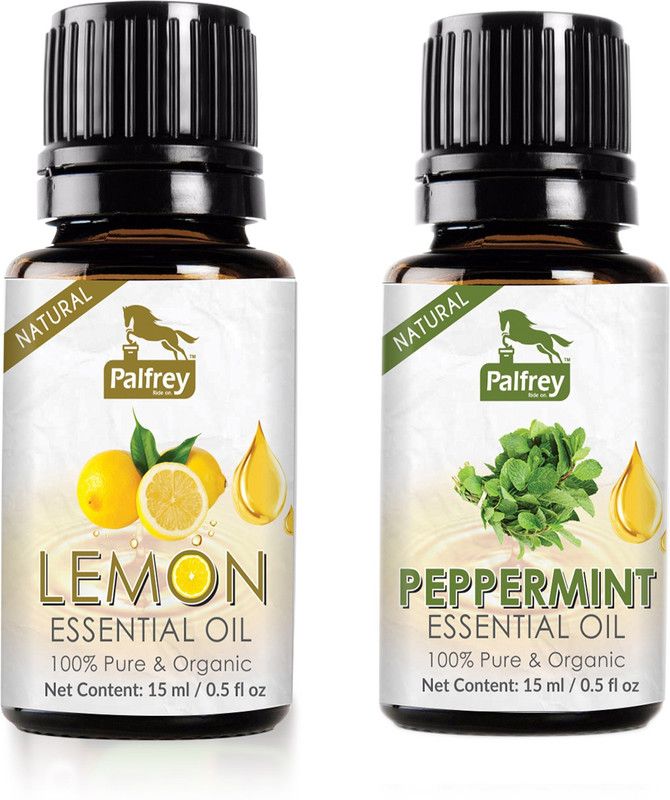 PALFREY 100% Pure Natural Organic Lemon Essential Oil (15 ml) + Peppermint Essential Oil (15 ml)  (30 ml)
