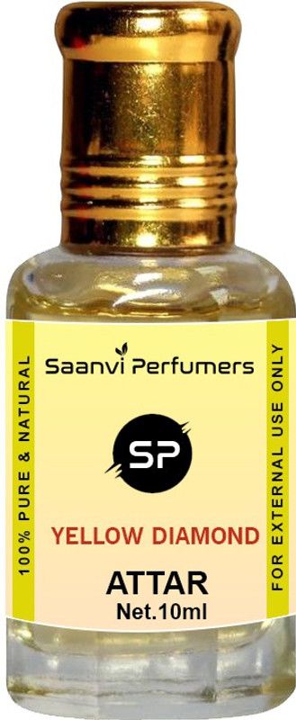 Saanvi perfumers Yellow Diamond Atttar For Men and Women | Indian Attar | Itra | Scent | Natural Fragrance Oil | Perfume Oil | 0% Alcohol With Floral Fragrance (10ml) Floral Attar (Floral) Floral Attar  (Floral)