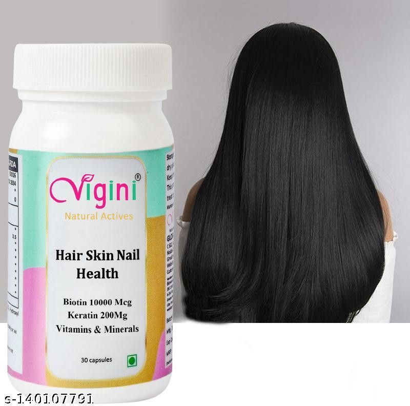 Vigini Biotin 10000mcg Hair Growth Regrowth Supplement Capsule Tablets Men Women  (50 g)