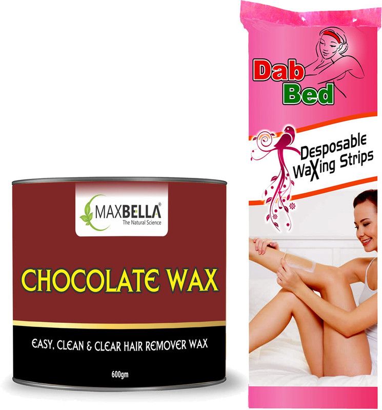 MaxBella Chocolate Hot & Cold Wax With 40pc Professional wax Strips | Hair Removal Wax For Arms, Chest, Legs, Back, and Full Body | For Men & Women | All Skin Types Wax  (600 g)