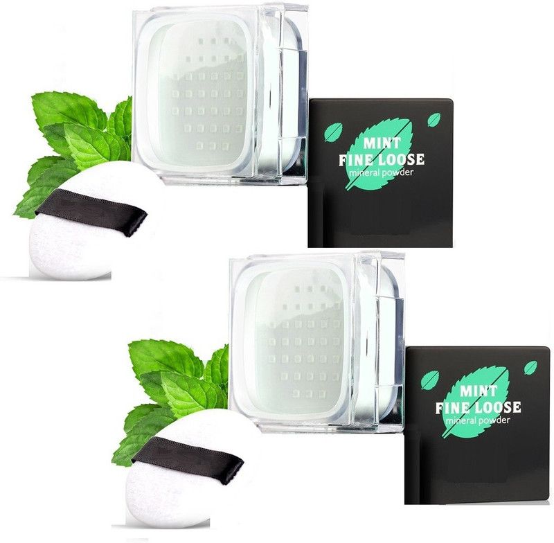 tanvi27 Mint Loose Powder Matte Finish Transparent Setting Powder Compact  (WHITE, 22 g)