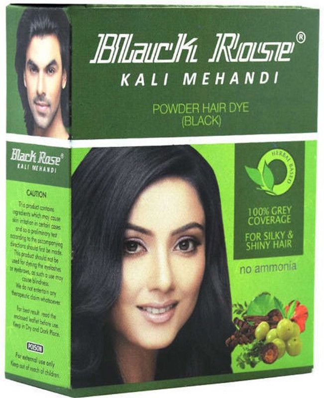 black rose Kali Mehandi Hair Dye (Black) (Pack of 25 Pieces ) , Black