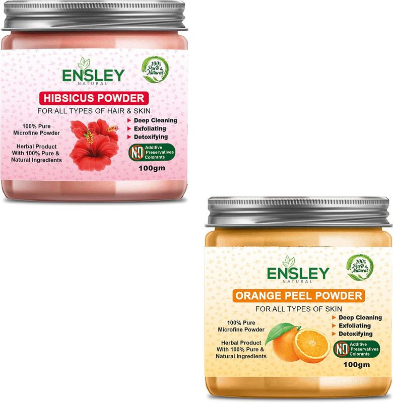 ENSLEY 100% Natural And Pure Hibiscus Powder & Orange Peel Powder  (200 g)