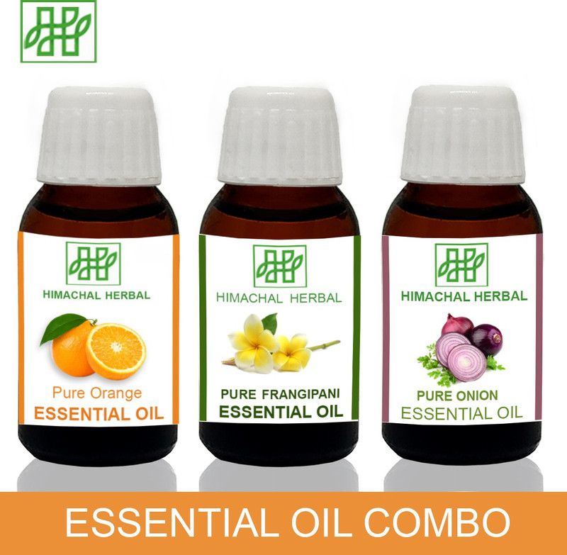 Himachal Herbal ORANGE-FRANGIPANI-ONION ESSENTIAL OIL FOR COSMETIC SOAP MAKING AROMATHERAPY-3PC EACH 10ML  (30 ml)